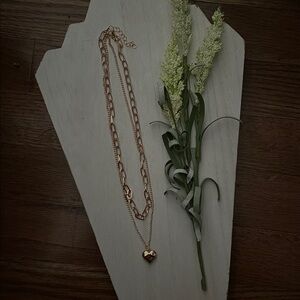 Double chain with heart 18”-20”